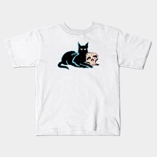 Cat With Skull Kids T-Shirt